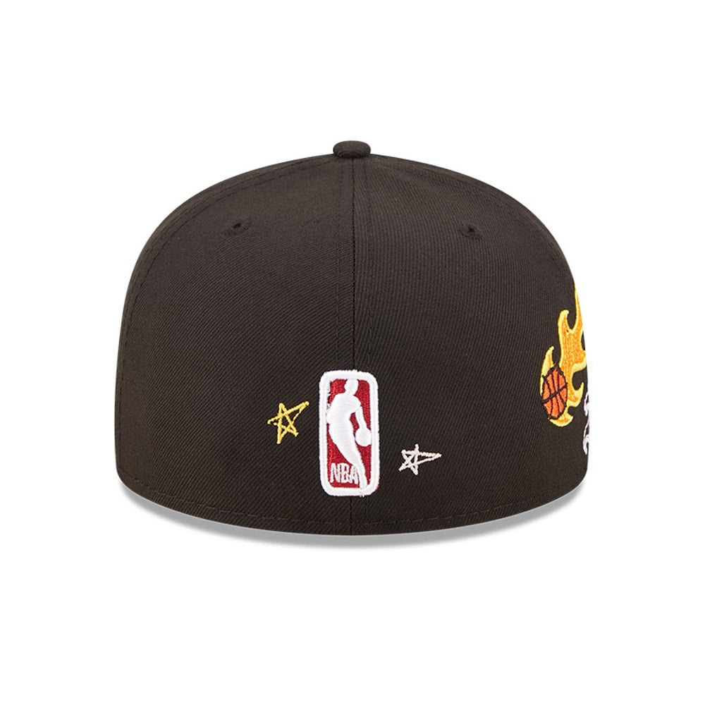 Miami Heat NBA Scribble Black 59FIFTY Fitted Cap