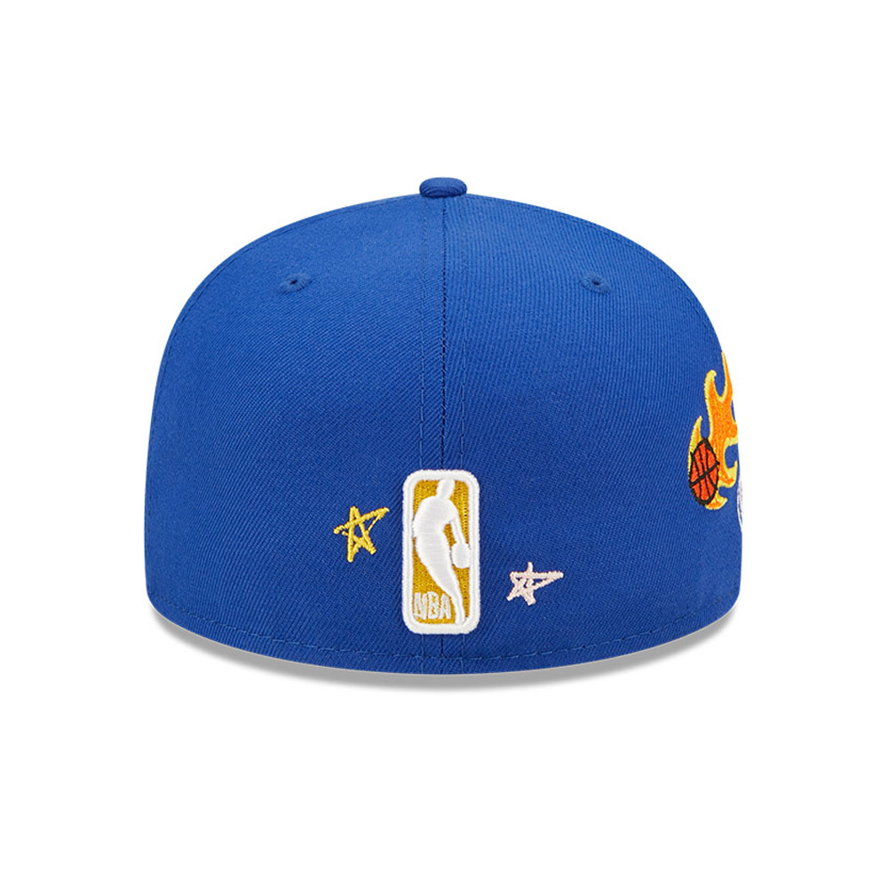 Golden State Warriors NBA Scribble Blue 59FIFTY Fitted Cap