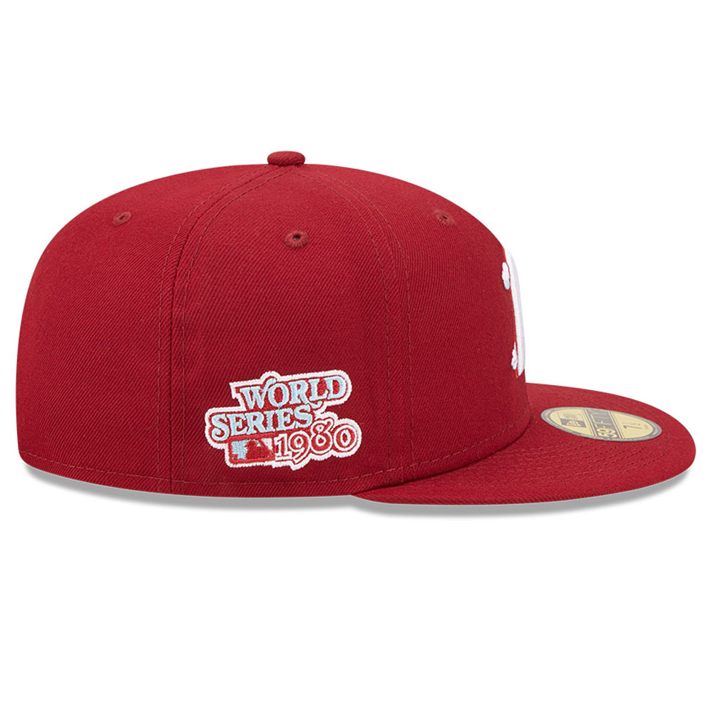 Philadelphia Phillies Comic Cloud Dark Red 59FIFTY Fitted Cap