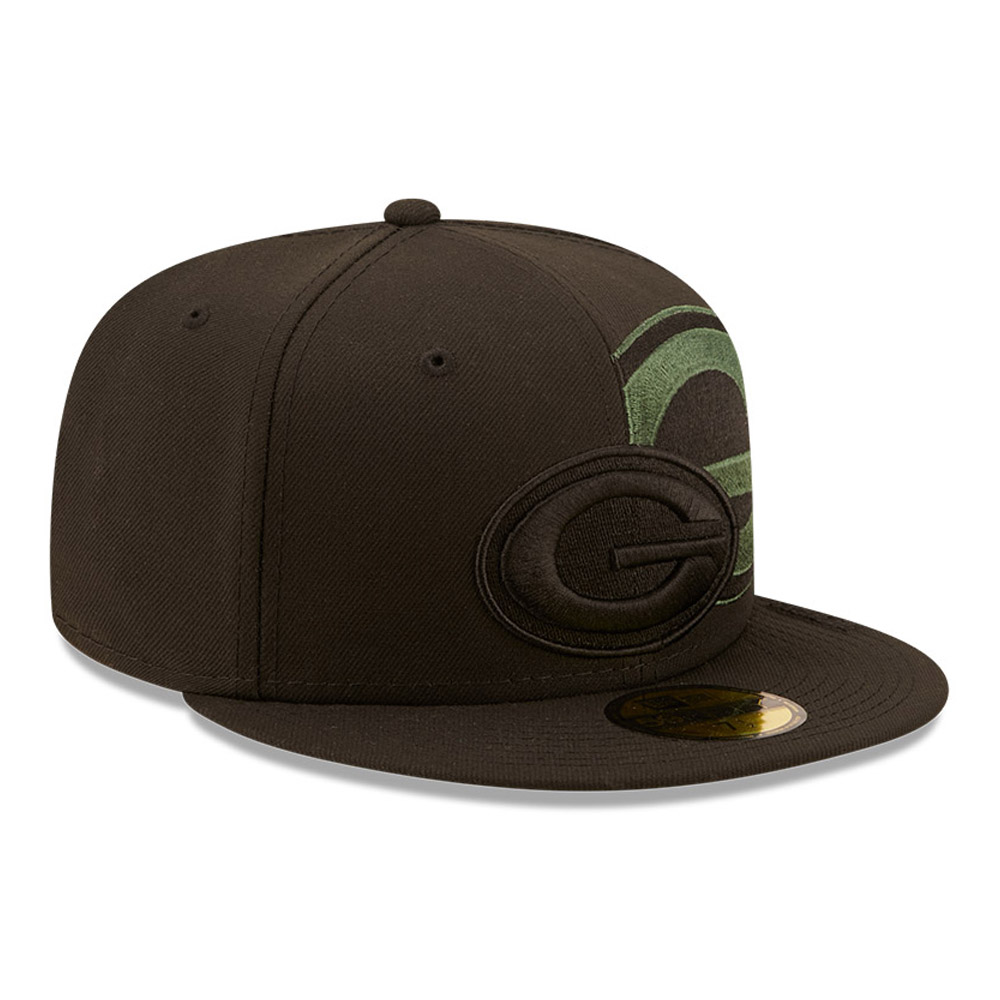 Green Bay Packers NFL Logo Feature Black 59FIFTY Cap