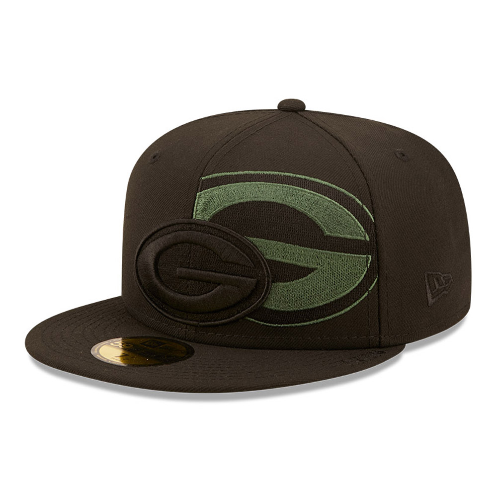 Green Bay Packers NFL Logo Feature Black 59FIFTY Cap