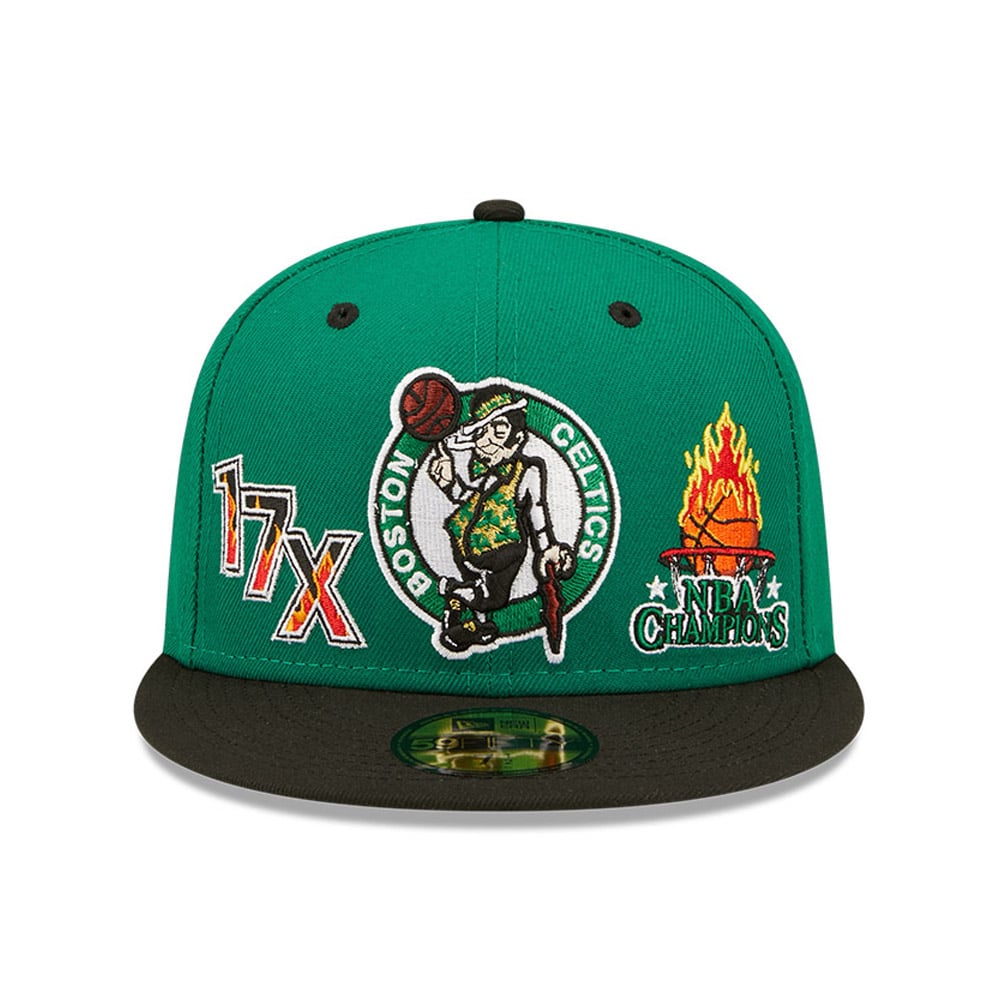 Boston Celtics NBA Fire Green 59FIFTY Cap