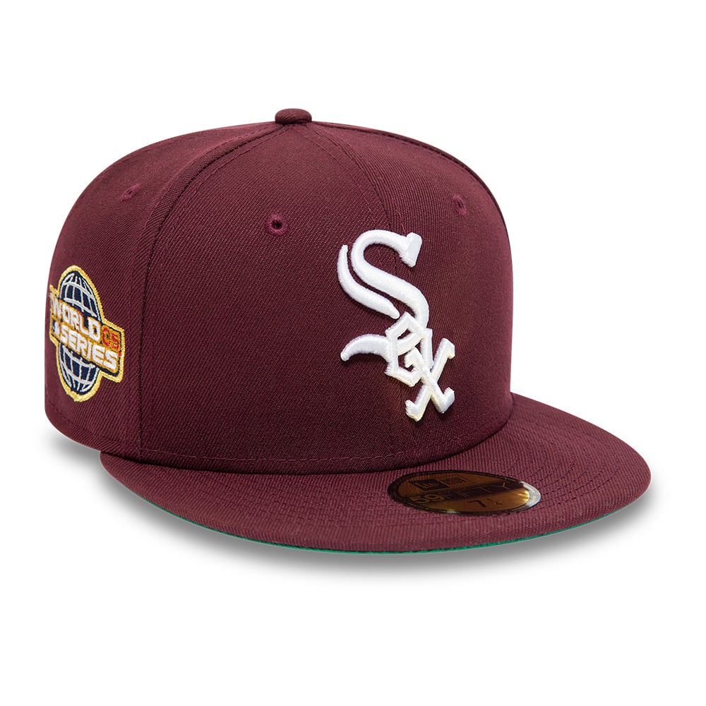 Casquette 59FIFTY Fitted Chicago White Sox Side Patch Marron