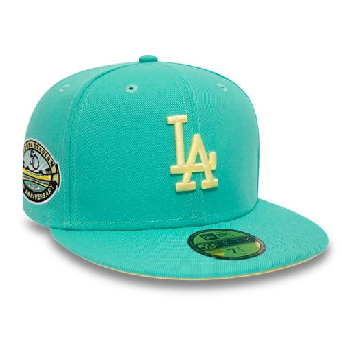 Türkisfarbene LA Dodgers Pastell 59FIFTY Fitted Cap