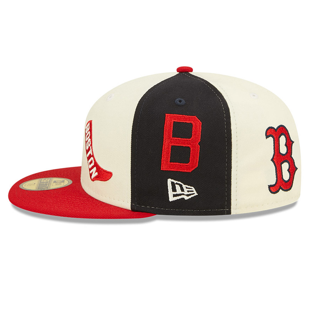 Official New Era Boston Red Sox MLB Logo Pinwheel Navy 59FIFTY Fitted ...