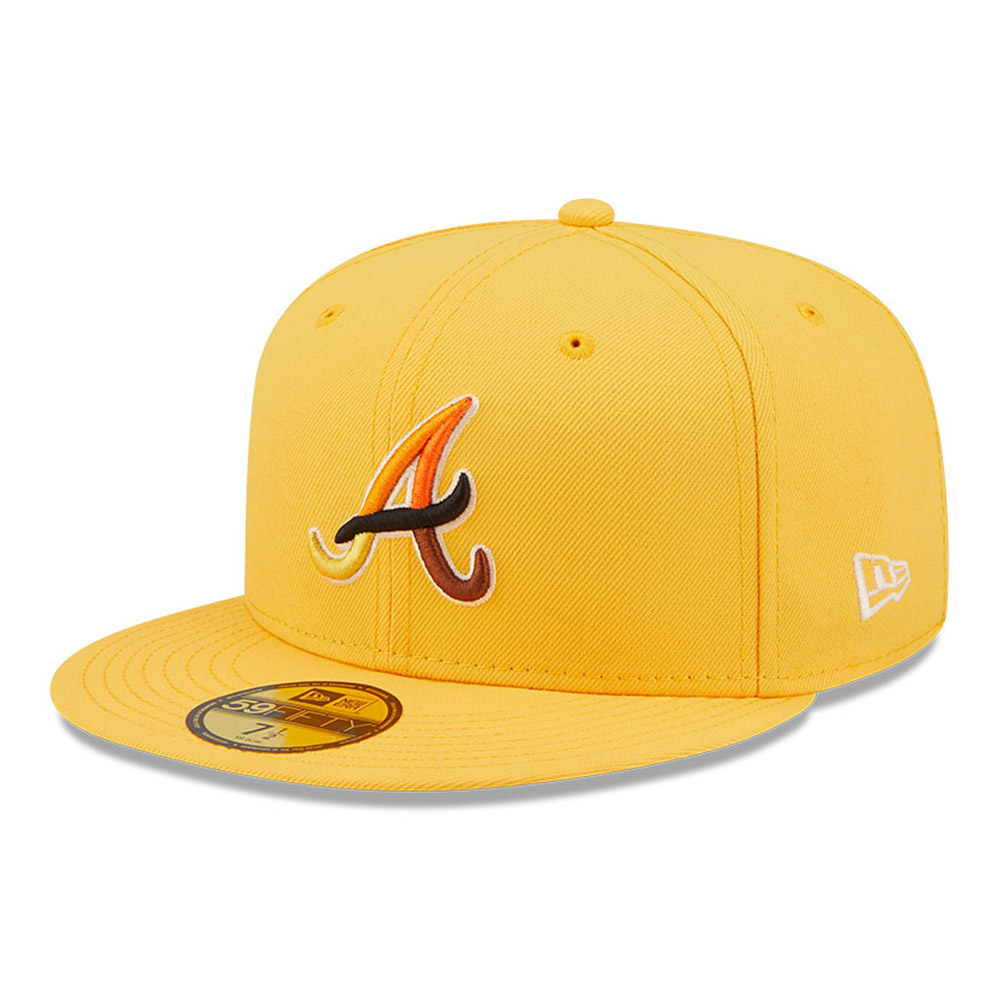 Gorra oficial New Era Atlanta Braves MLB Butterfly Yellow Gold 59FIFTY Fitted