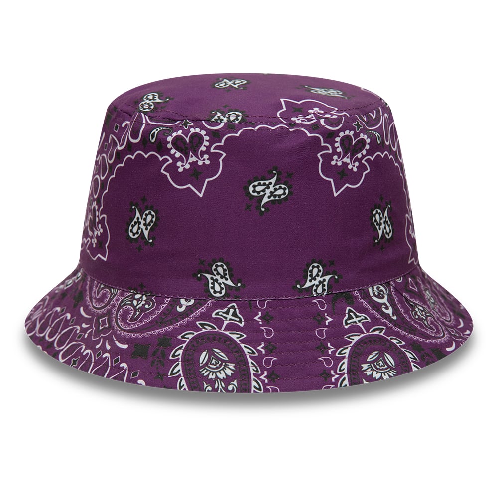 New Era Paisely Purple Reversible Bucket Hat