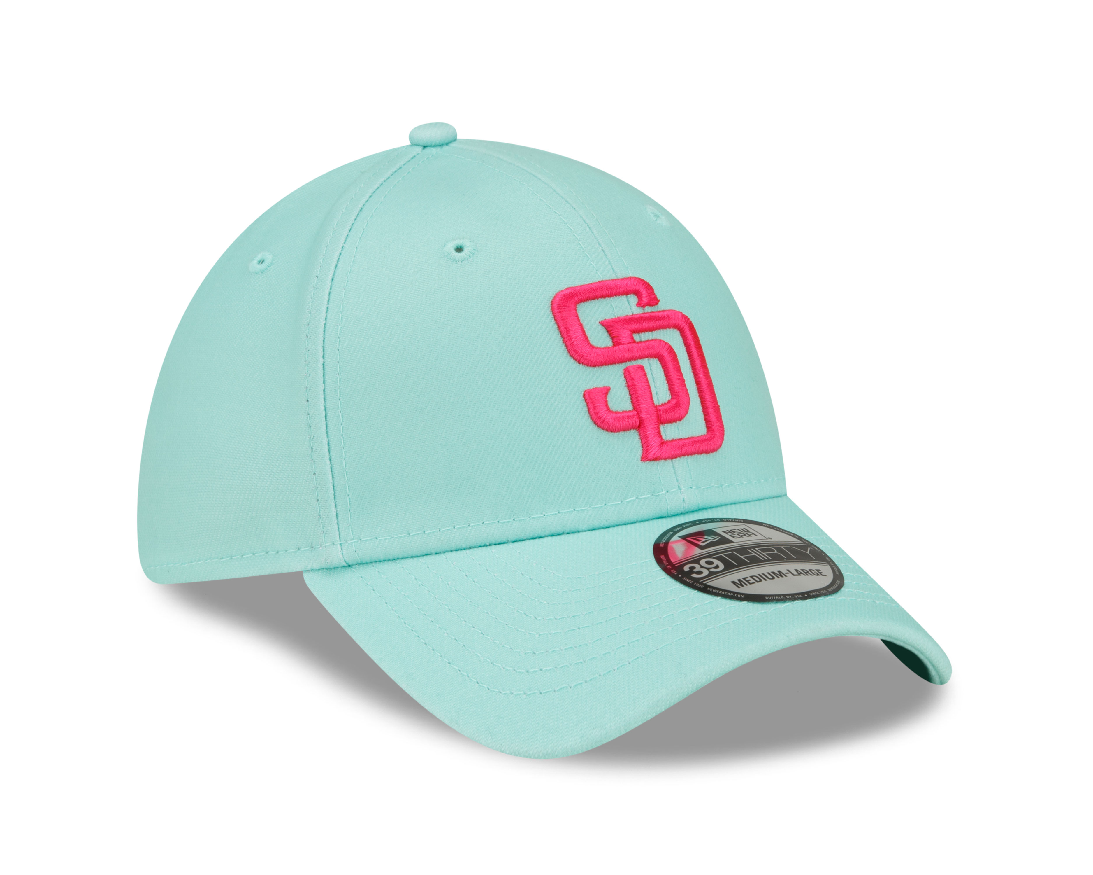 San Diego Padres MLB City Connect Teal 39THIRTY Stretch Fit Cap