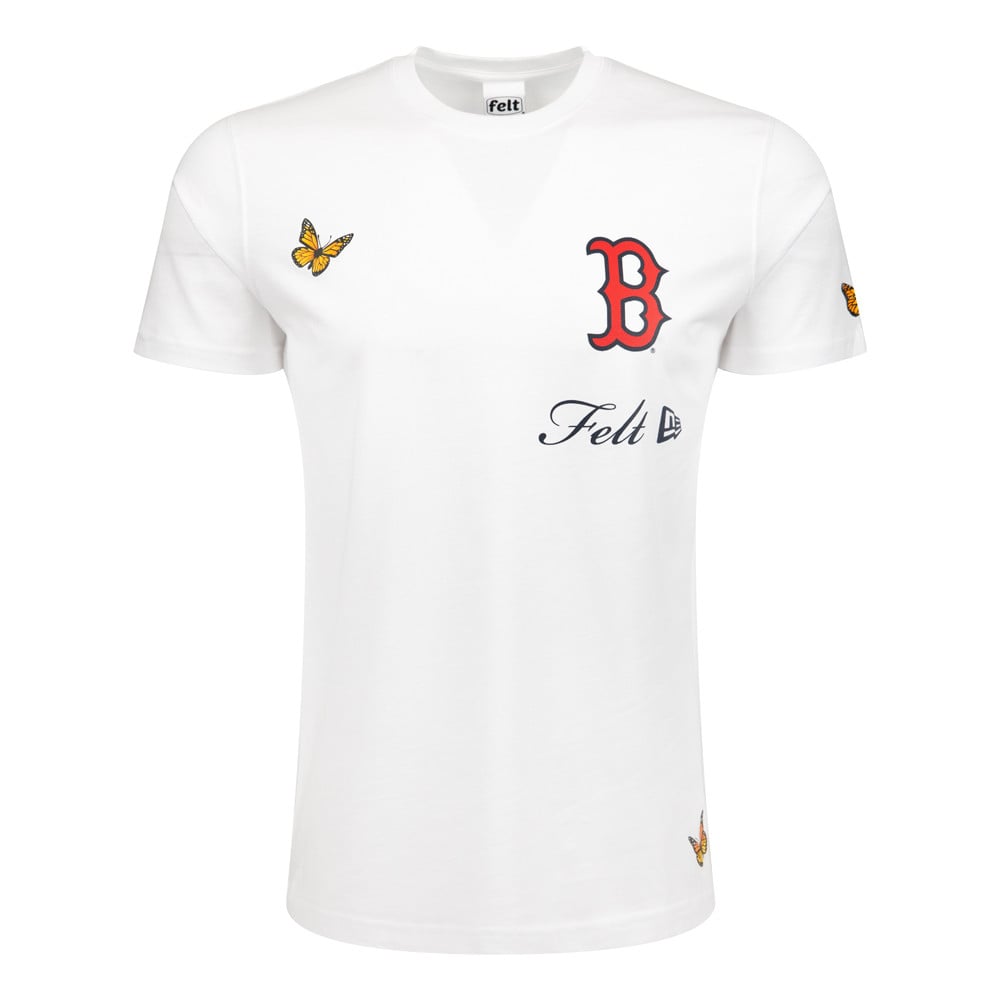 T-shirt blanc en feutre des Red Sox de Boston
