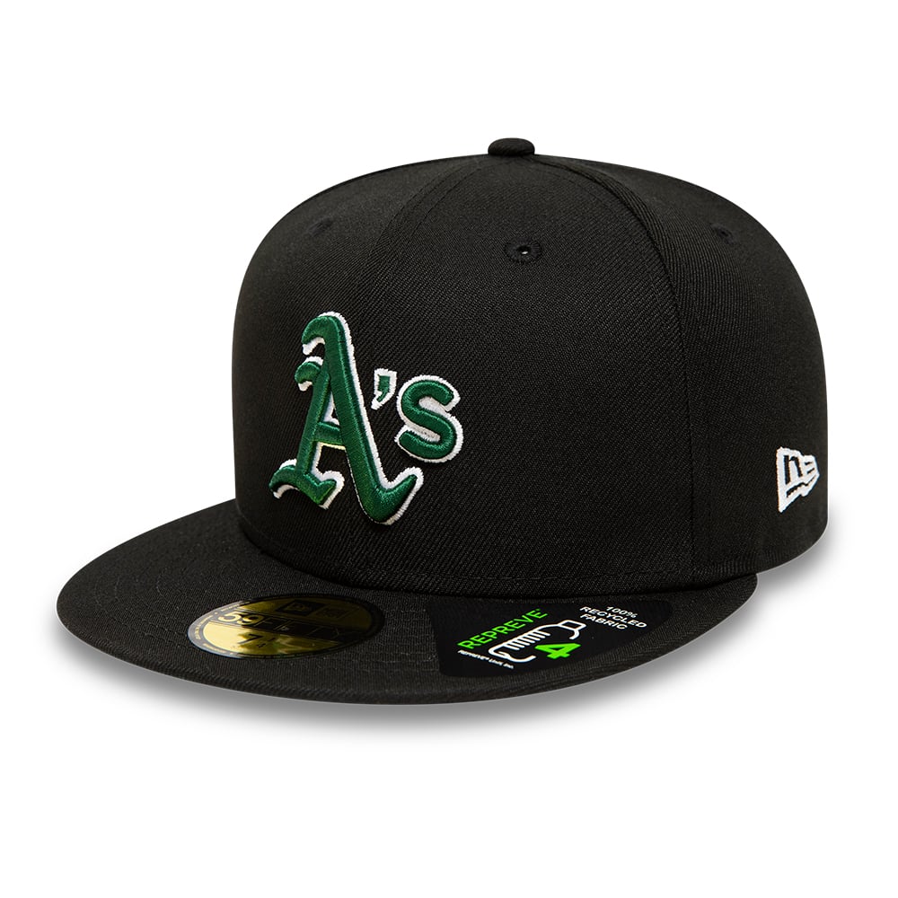 Oakland Athletics Repreve Black 59FIFTY Fitted Cap