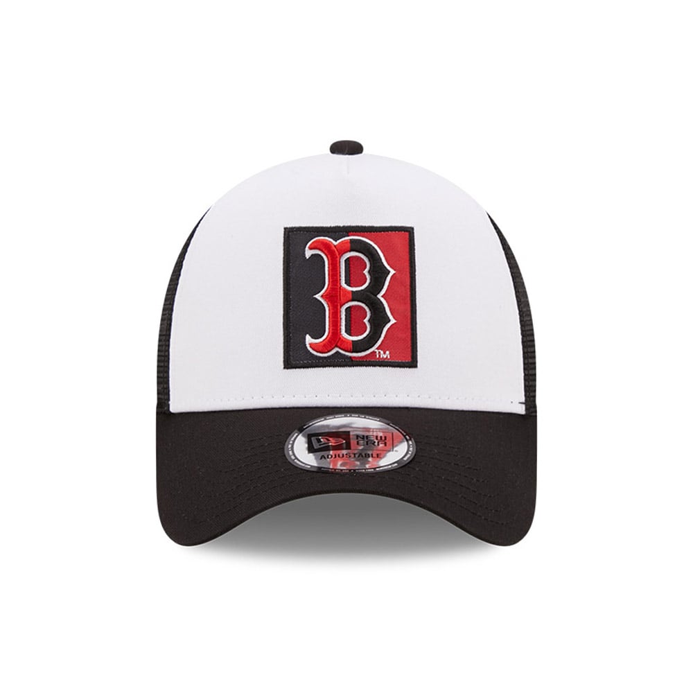 Boston Red Sox Team Patch White A-Frame Trucker Cap