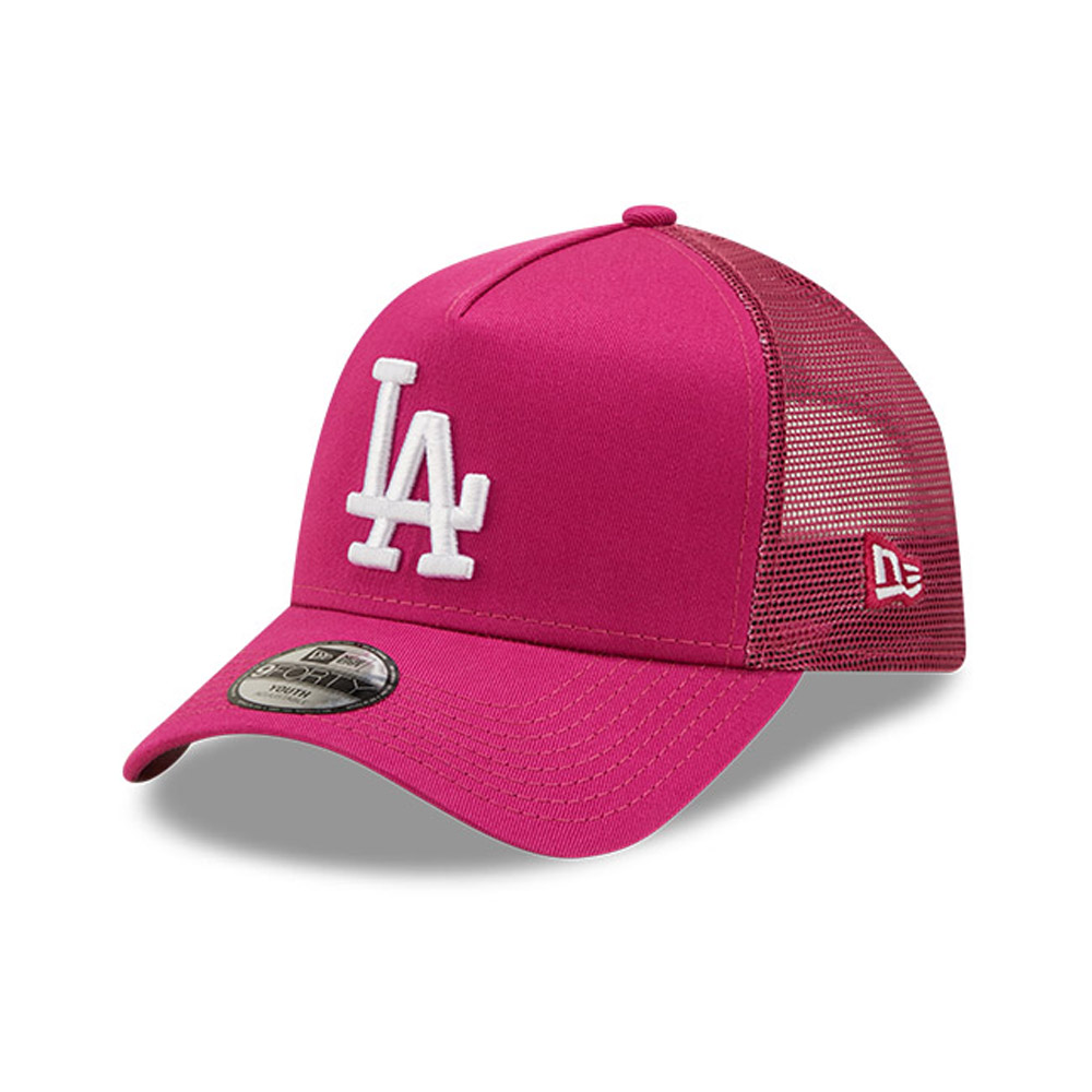 LA Dodgers Logo Kids Pink A-Frame Trucker Cap
