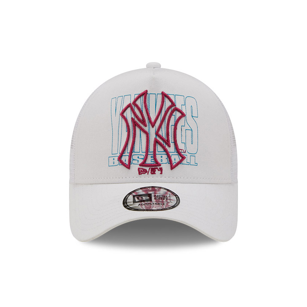 New York Yankees Logo White A-Frame Trucker Cap