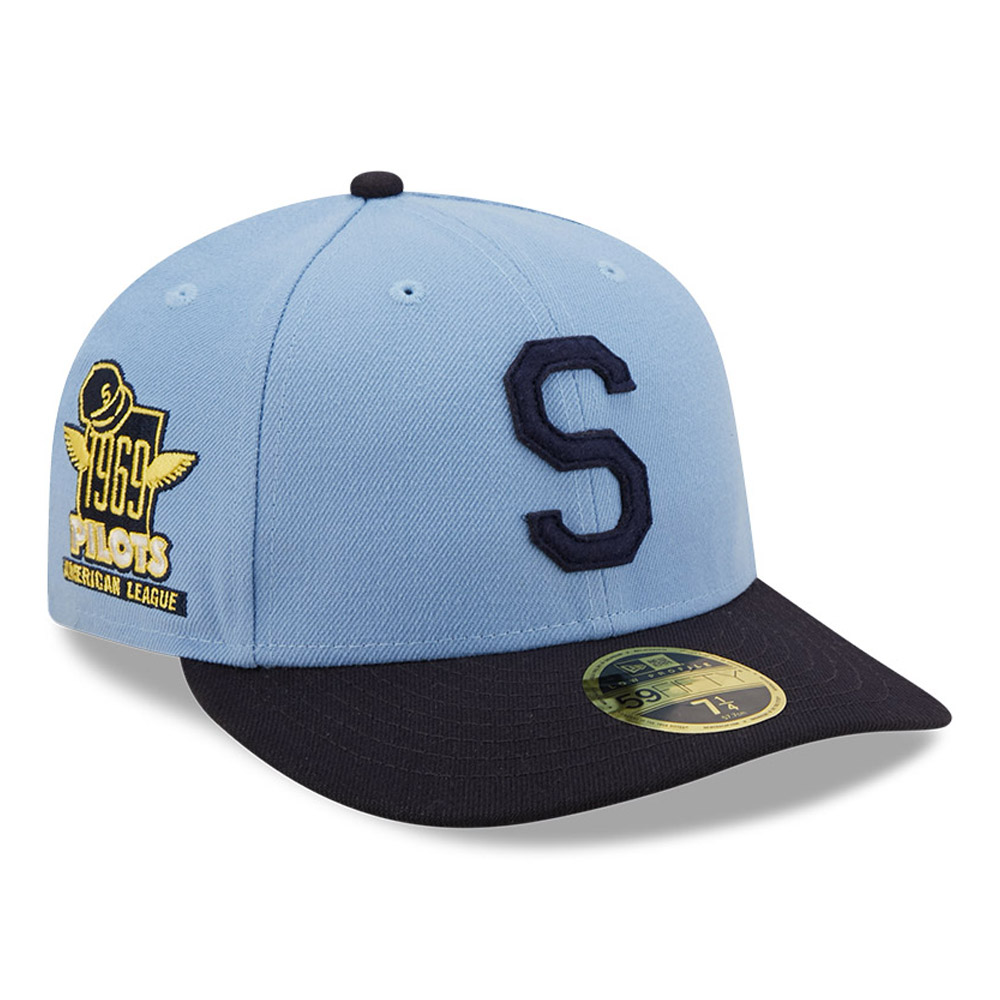 Cappellino 59FIFTY Fitted Low  Profile Seattle Pilots Cooperstown Patch azzurro
