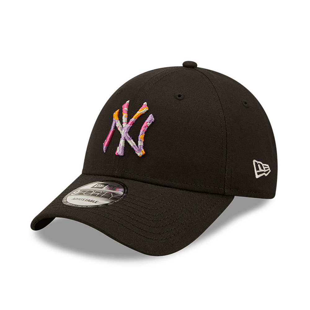 New York Yankees Logo Infill Black 9FORTY Adjustable Cap