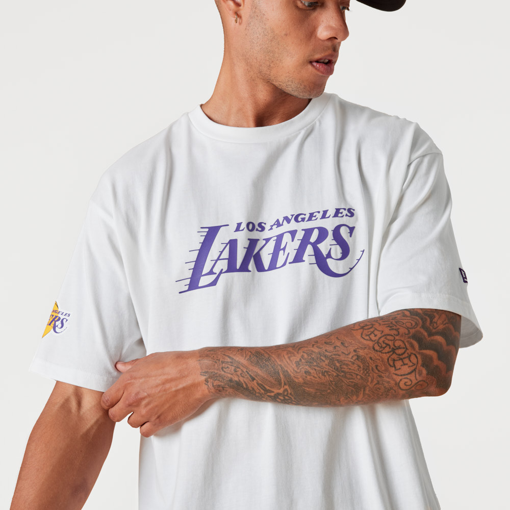 LA Lakers Wordmark White T-Shirt