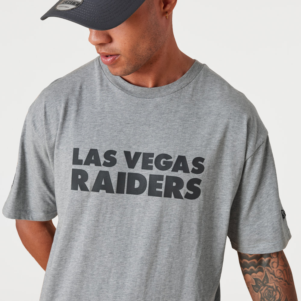 T-Shirt Las Vegas Raiders Wordmark Grigia