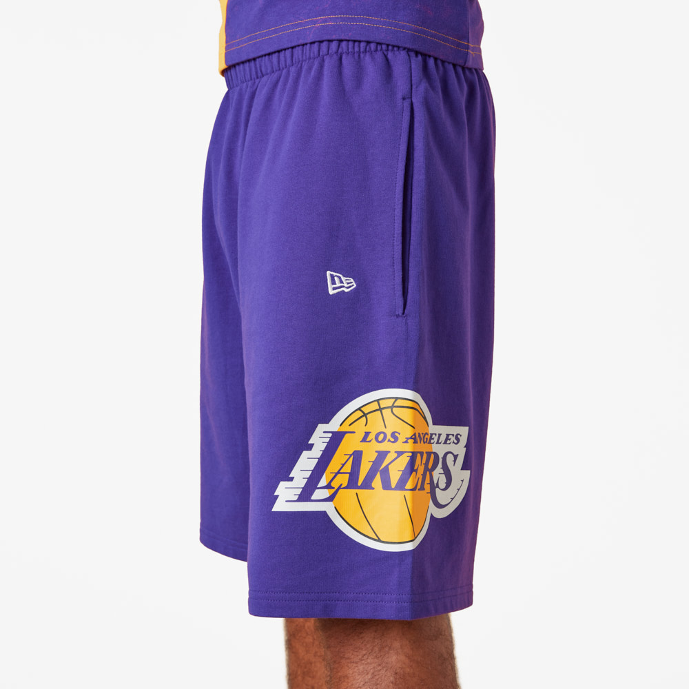 LA Lakers Washed Team Logo Purple Shorts