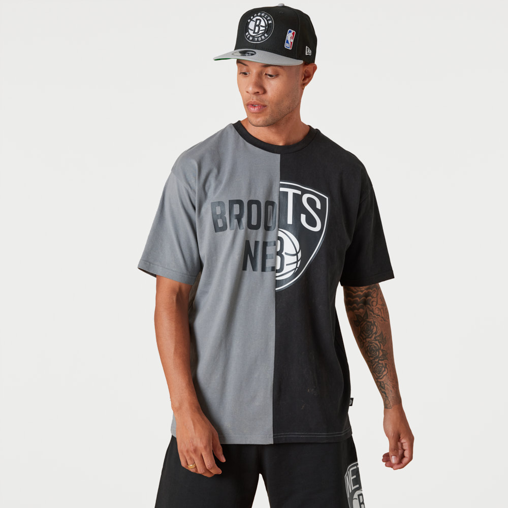 T-Shirt Brooklyn Nets Split Graphic Grigia