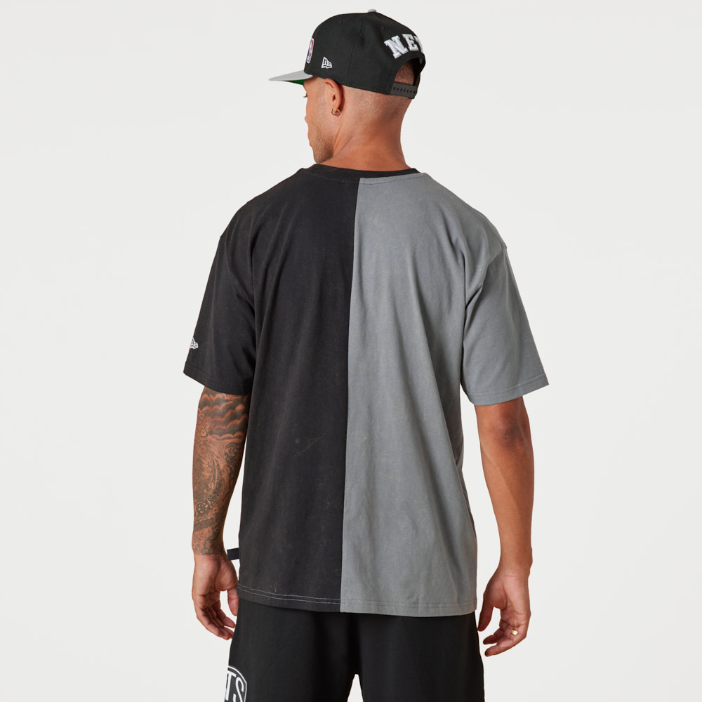 Brooklyn Nets Washed Graphic Grey T-Shirt