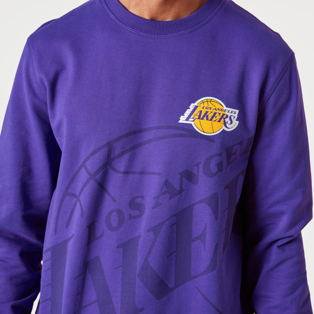 LA Lakers Washed Graphic Purple Sweatshirt