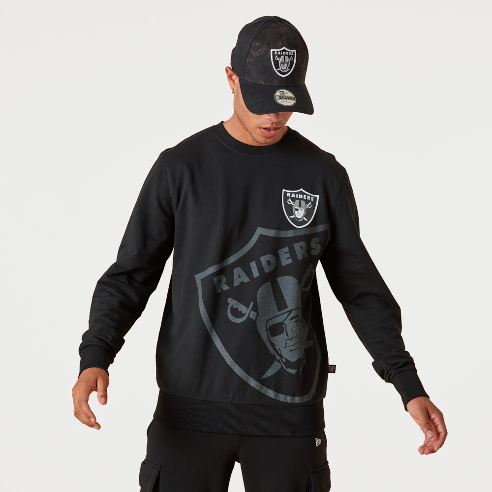 Las Vegas Raiders Washed Graphic Schwarzes Sweatshirt