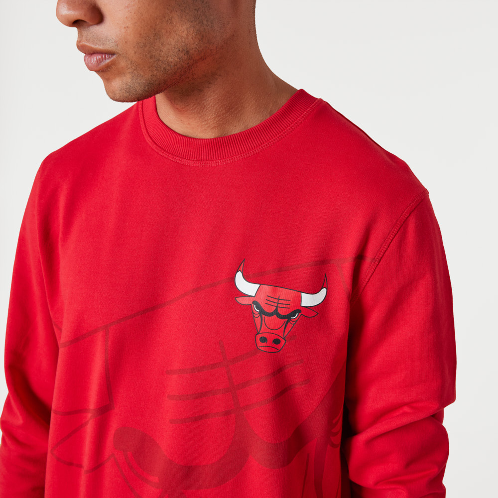 Chicago Bulls Washed Graphic Red Sweatshirt