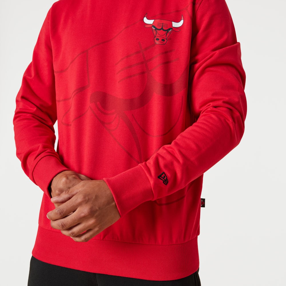 Chicago Bulls Washed Graphic Red Sweatshirt