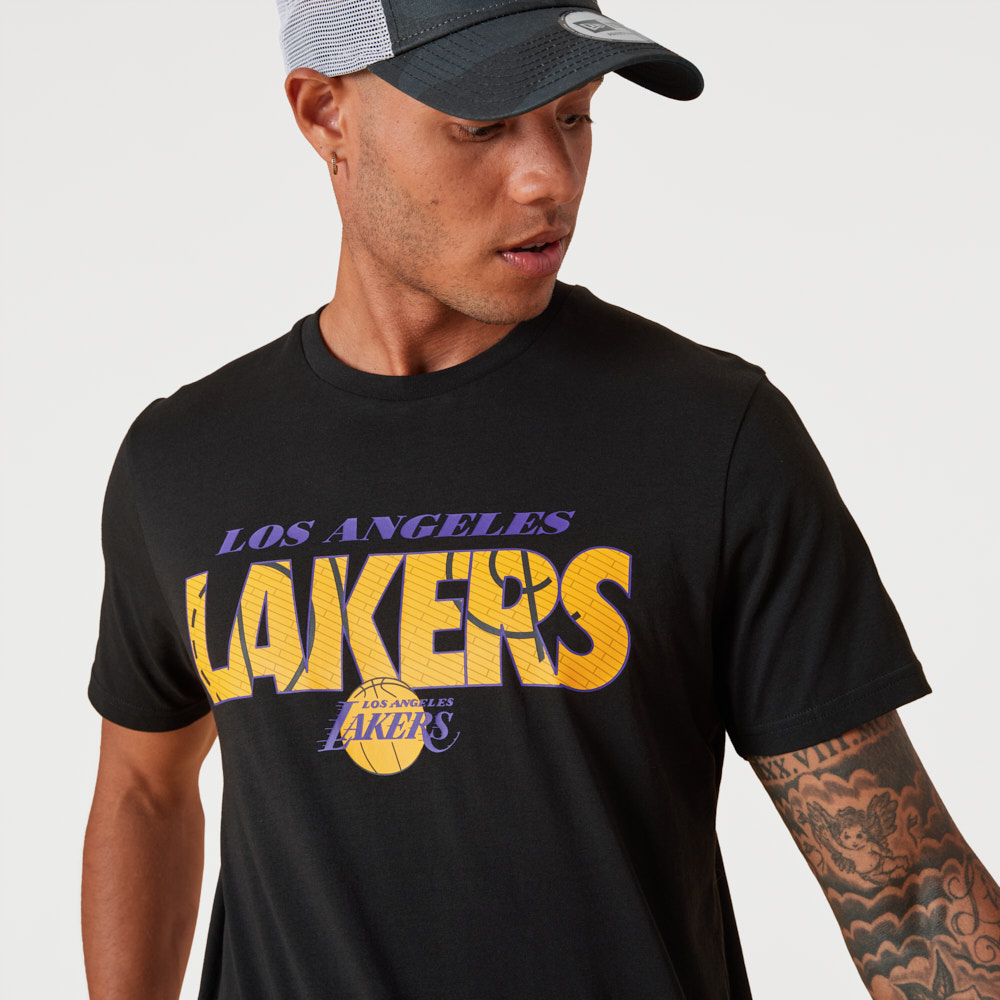 LA Lakers NBA Wordmark Black T-Shirt