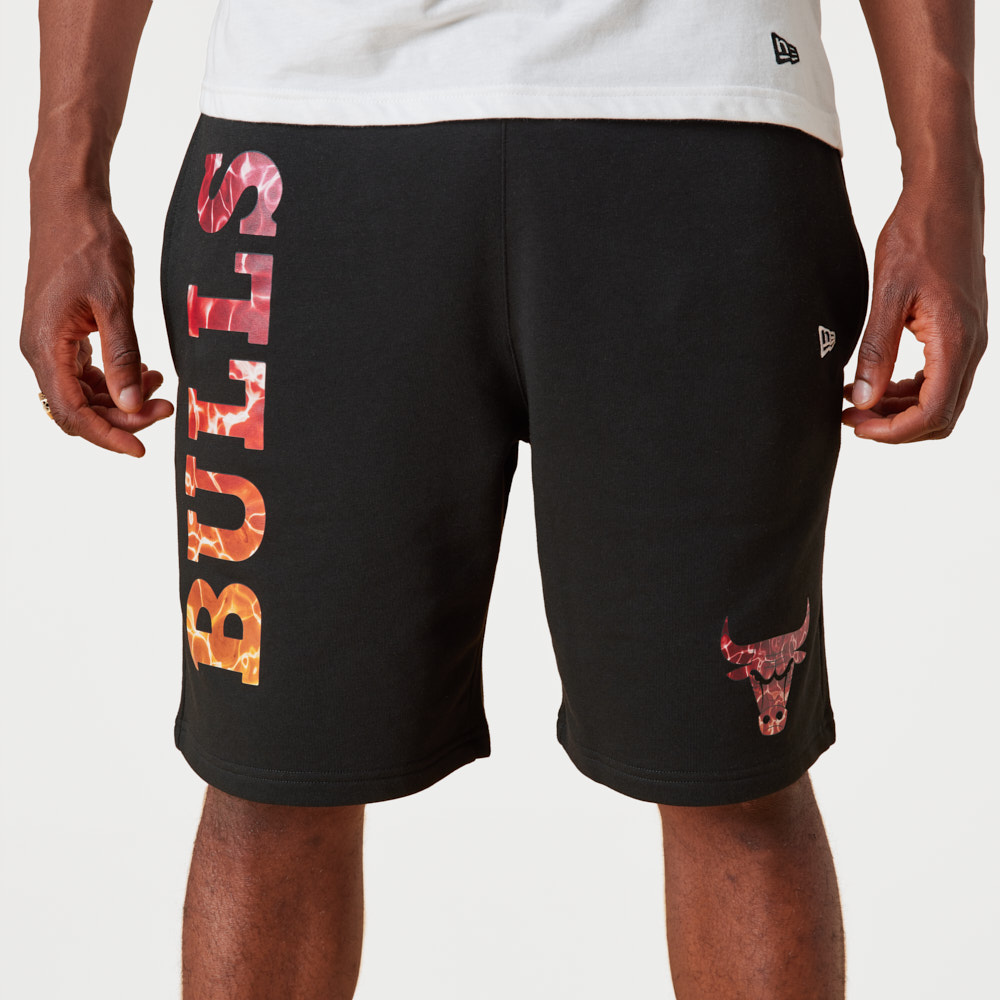 Chicago Bulls NBA Team Colour Water Print Black Shorts