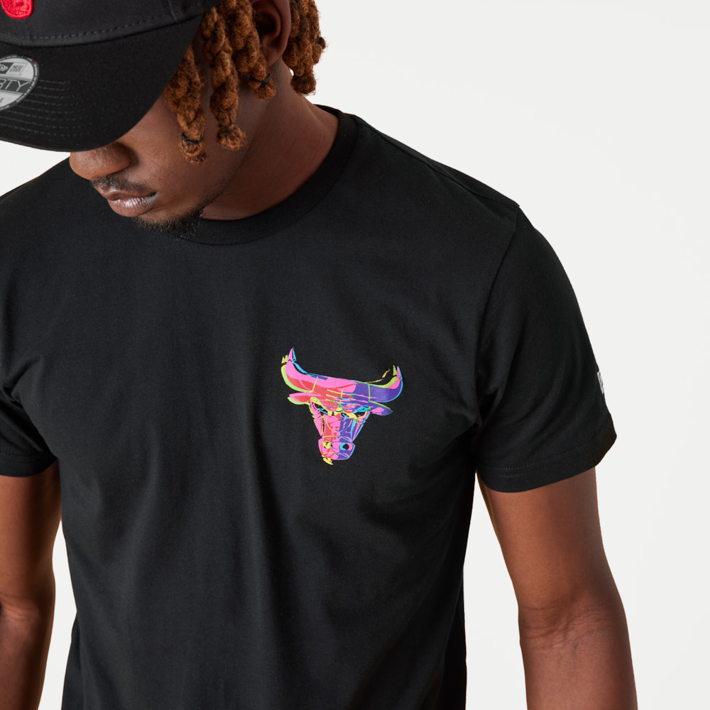 Chicago Bulls NBA Neon Graphic Black T-Shirt