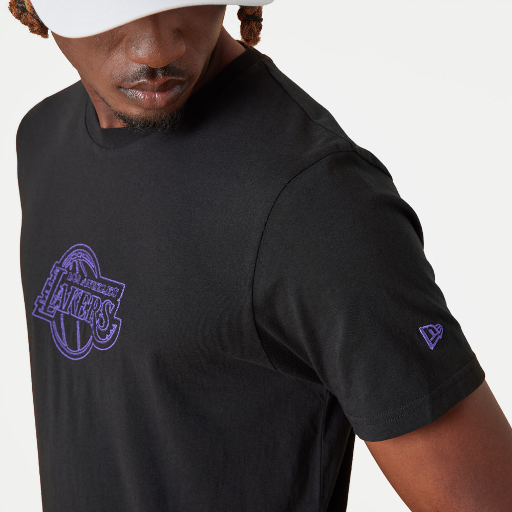 T-Shirt LA Lakers NBA Chain Stitch Nera