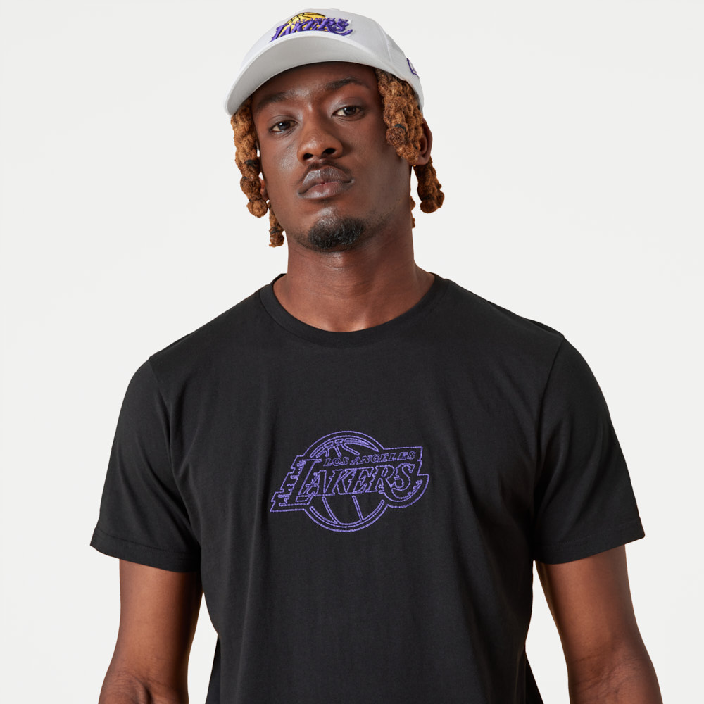 T-Shirt LA Lakers NBA Chain Stitch Nera