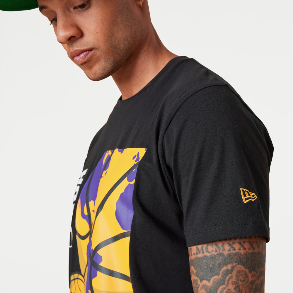 LA Lakers NBA Globe Logo Black T-Shirt