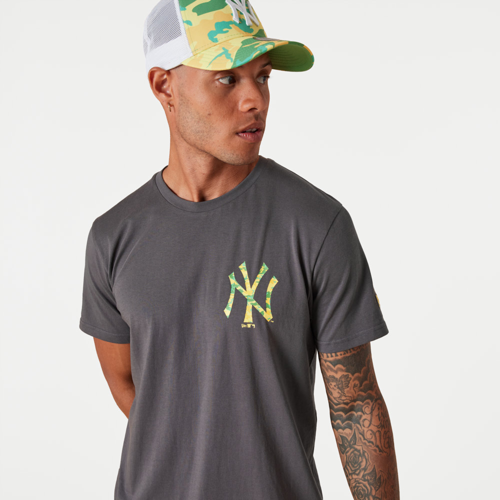 T-Shirt New York Yankees MLB Team Logo Grigia Scuro