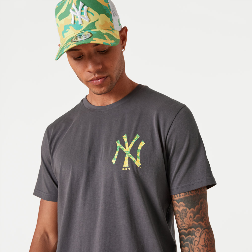 T-Shirt New York Yankees MLB Team Logo Grigia Scuro