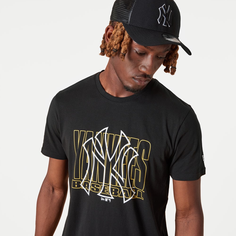 New York Yankees MLB Logo Overlay Black T-Shirt