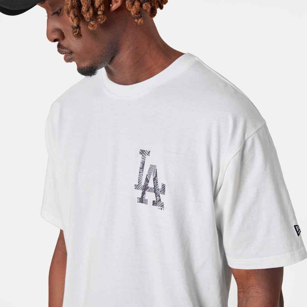 LA Dodgers MLB Logo Infill White T-Shirt