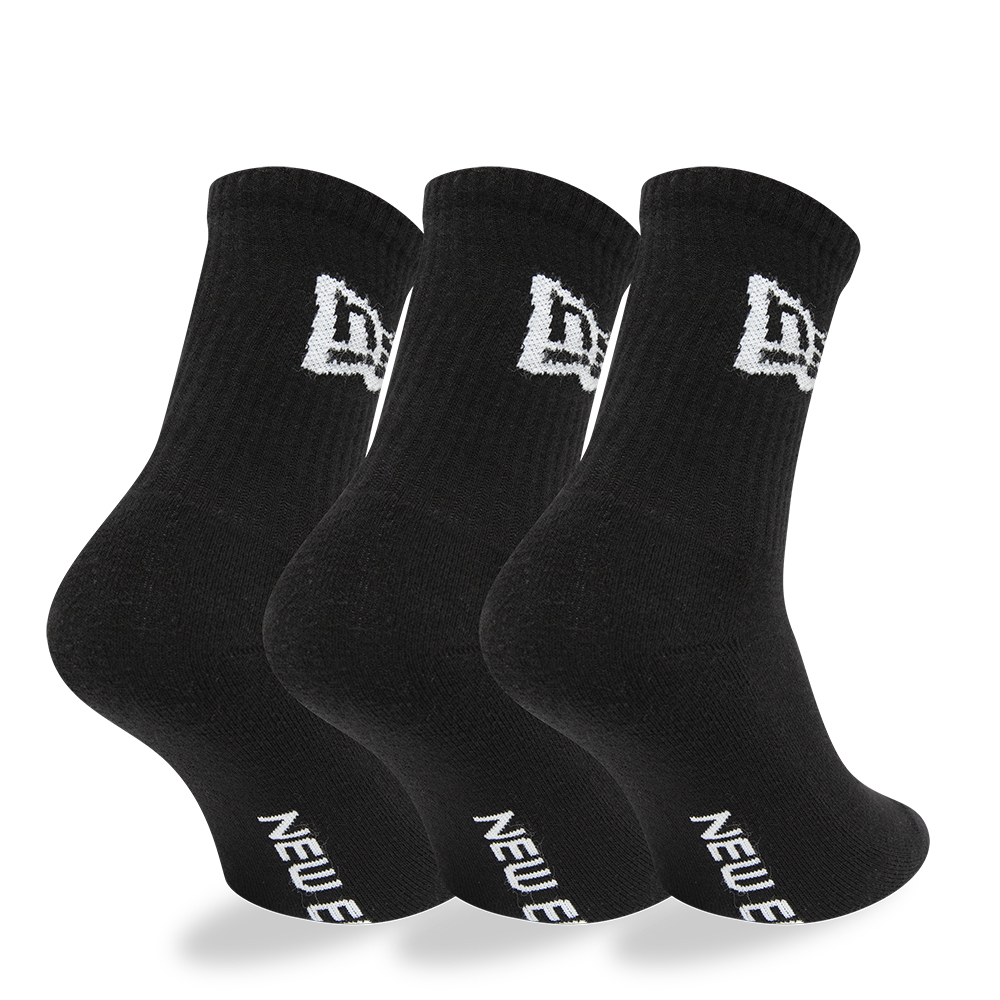 New Era Flag 3 Pack Crew Black Socks