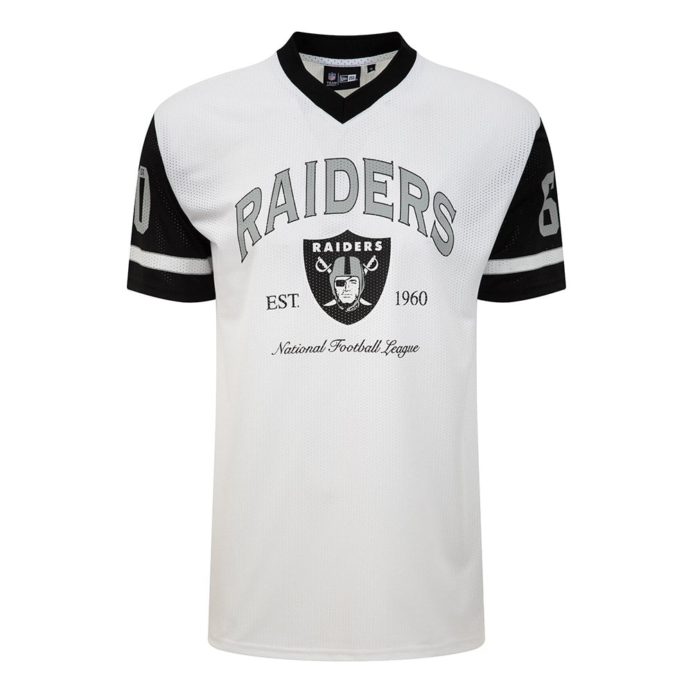 Las Vegas Raiders NFL Mesh Logo White Oversized T-Shirt