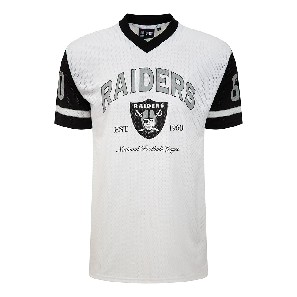 Weißes Las Vegas Raiders NFL Mesh Logo Oversized T-Shirt