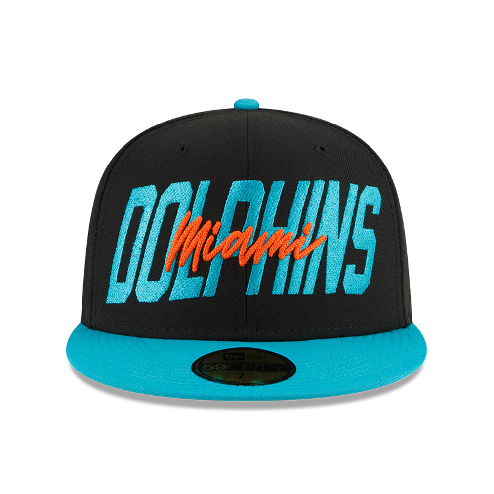 Miami Dolphins NFL Draft Black 59FIFTY Fitted Cap