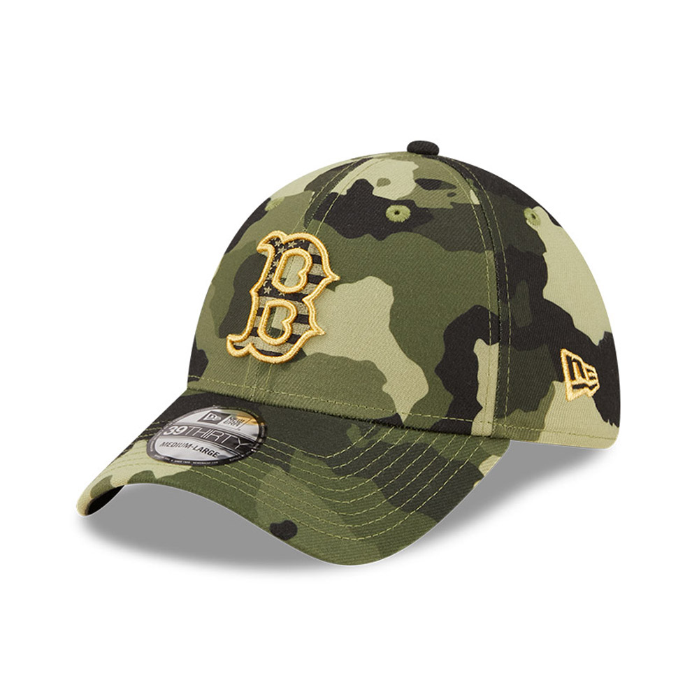 Boston Red Sox MLB Armed Forces Camo 39THIRTY Stretch Fit Cap
