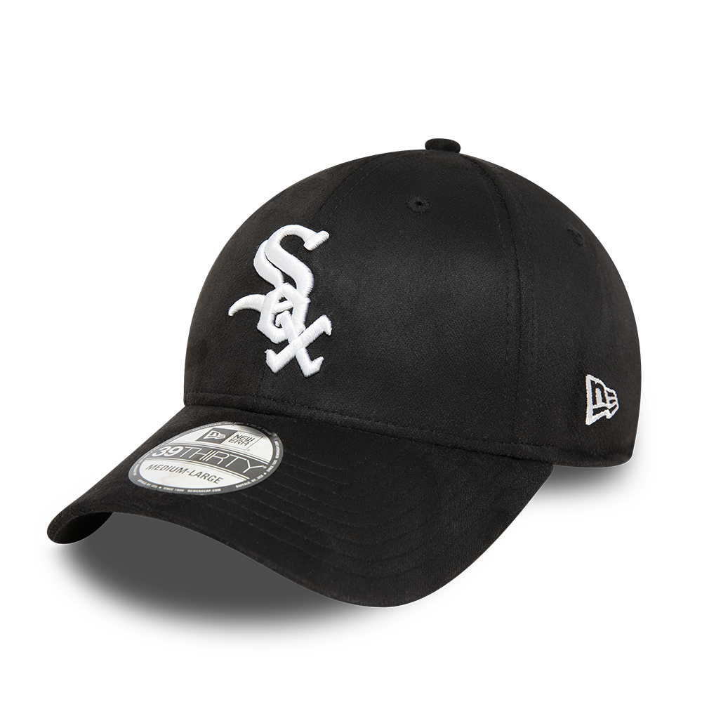 Chicago White Sox Faux Suede Black 39THIRTY Stretch Fit Cap