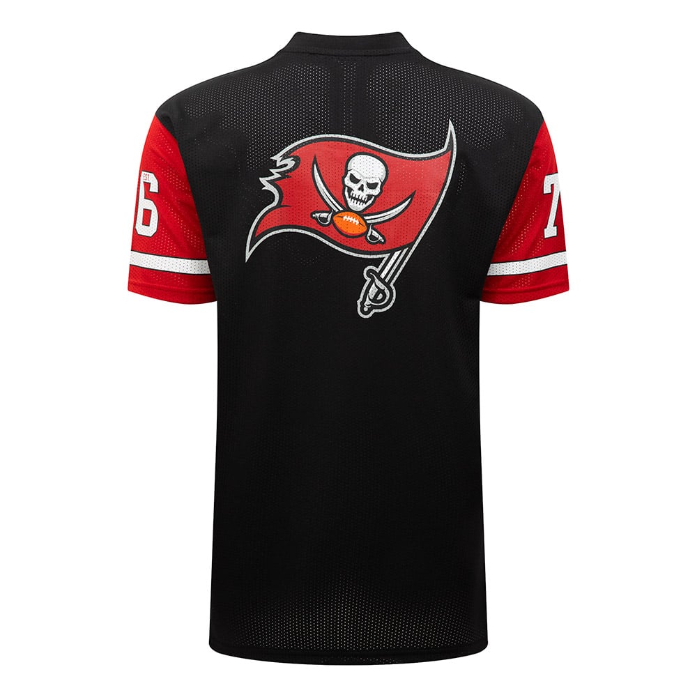 Tampa Bay Buccaneers NFL Mesh Logo Black Oversized T-Shirt