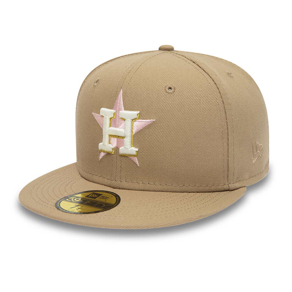 Beige Houston Astros Camel Pink 59FIFTY Fitted Cap