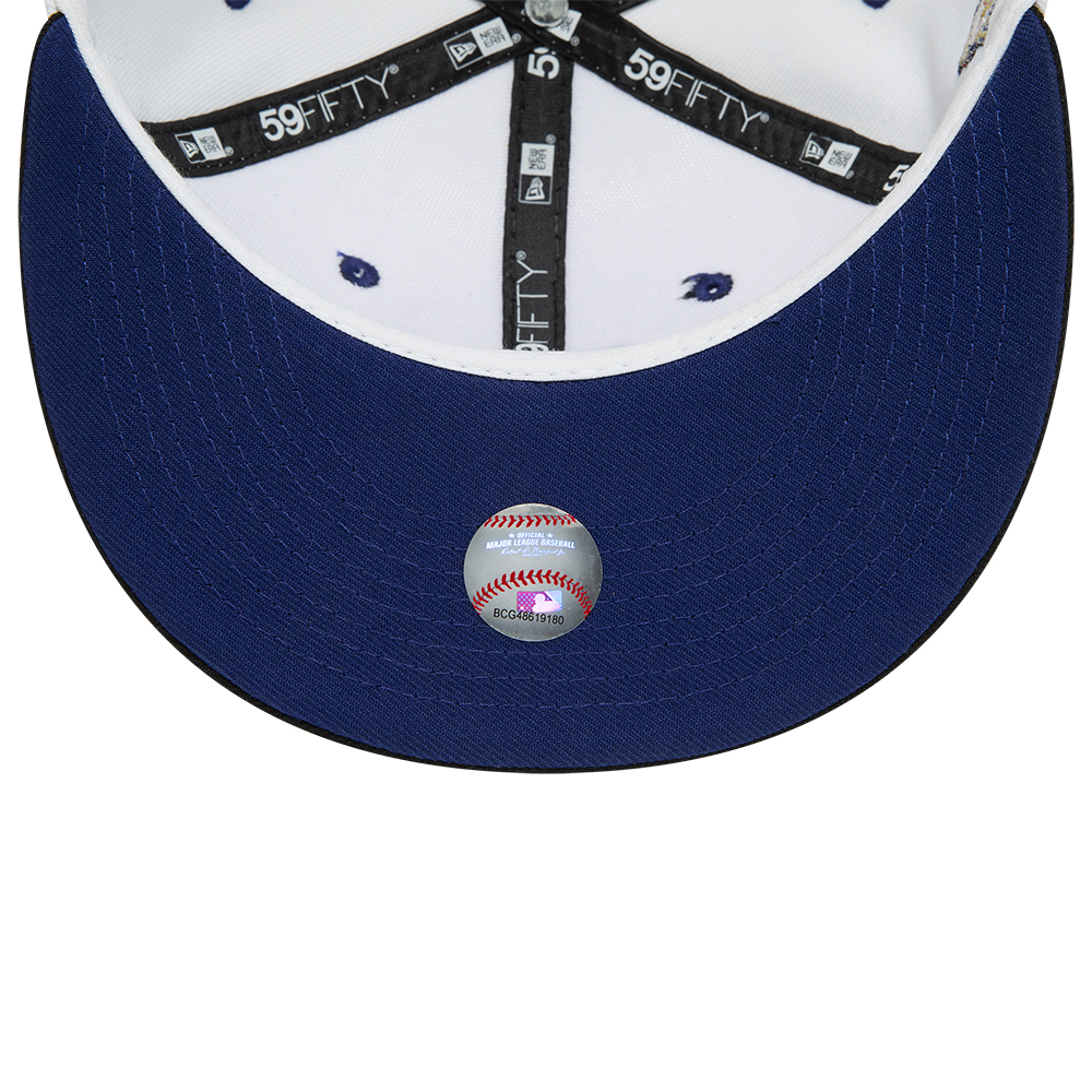 Casquette 59FIFTY Fitted LA Dodgers Chrome UV Blanc