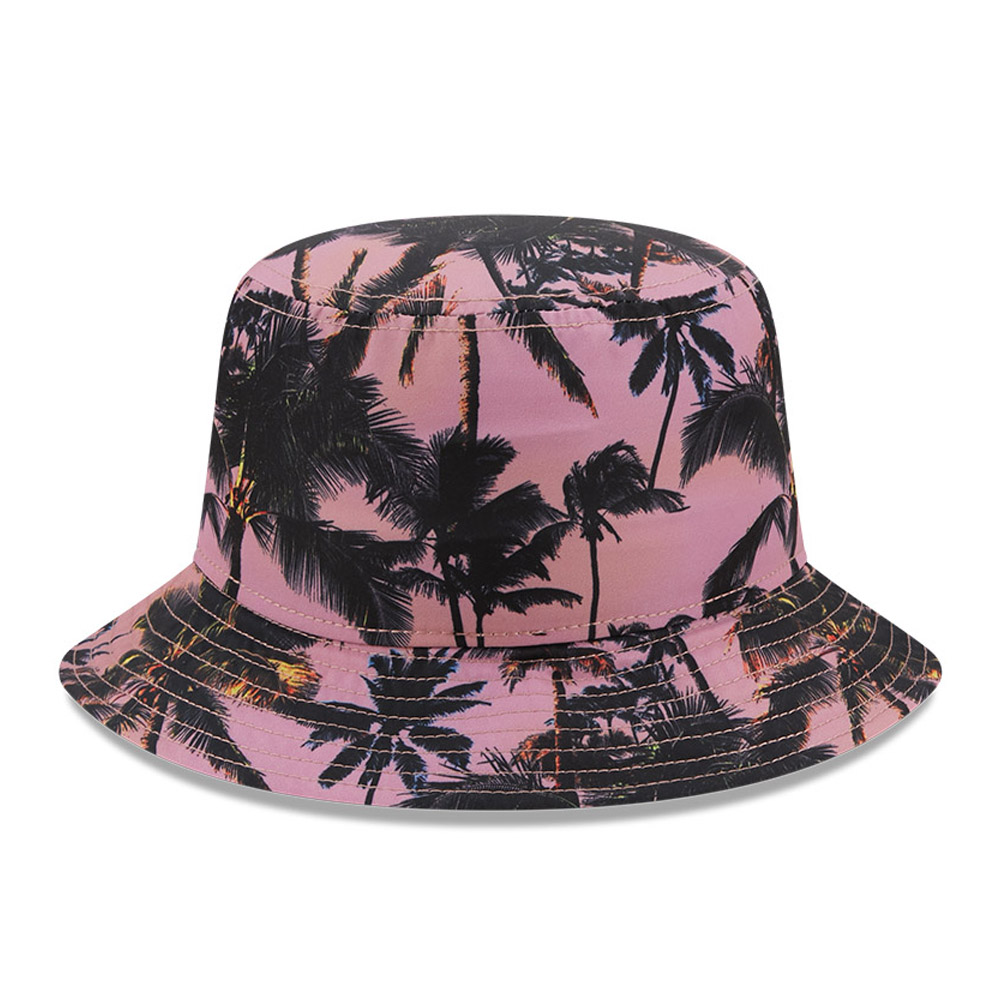 New Era Tropical Print Pink Tapered Bucket Hat