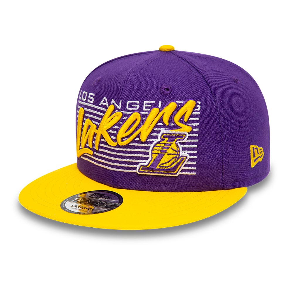 LA Lakers NBA Wordmark Purple 9FIFTY Snapback Cap