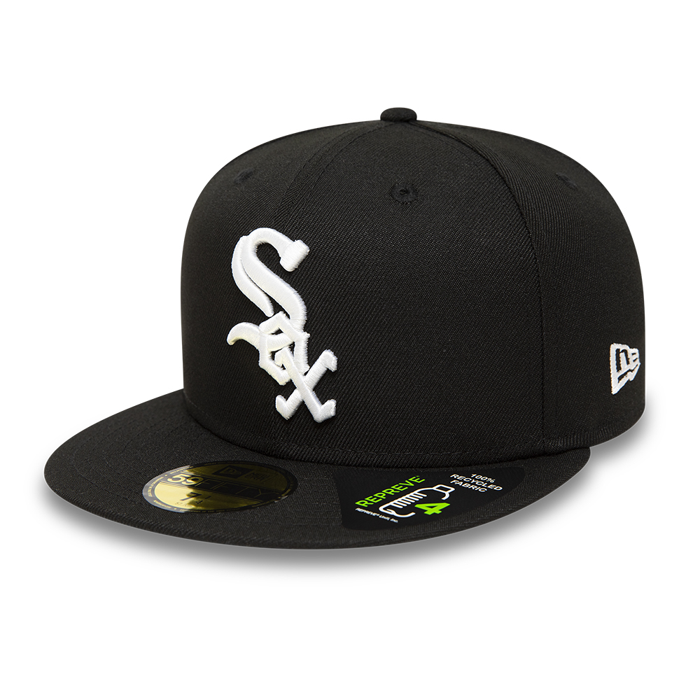 Gorra oficial New Era Chicago White Sox Repreve Black 59FIFTY Fitted